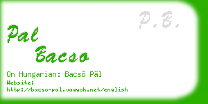 pal bacso business card
